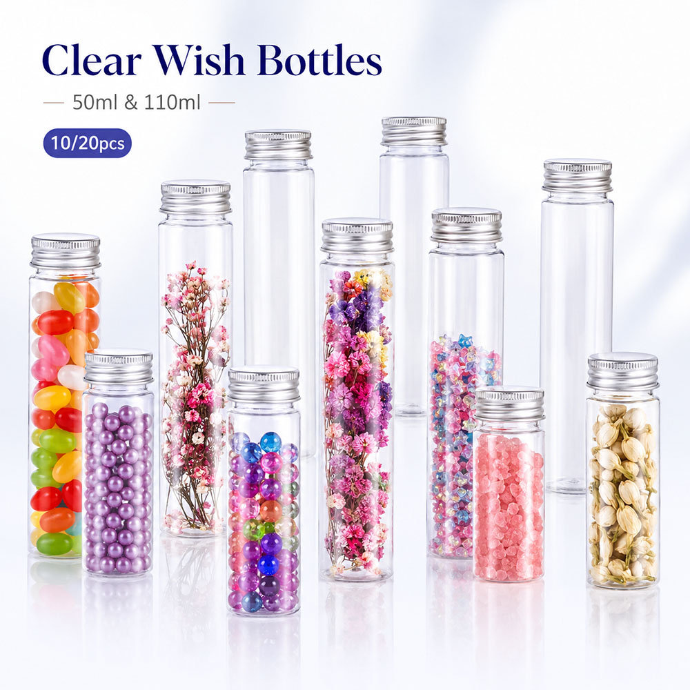 Reusable Bottle - 20pcs 50ml/100ml 투명 플랫 튜브 알루미늄