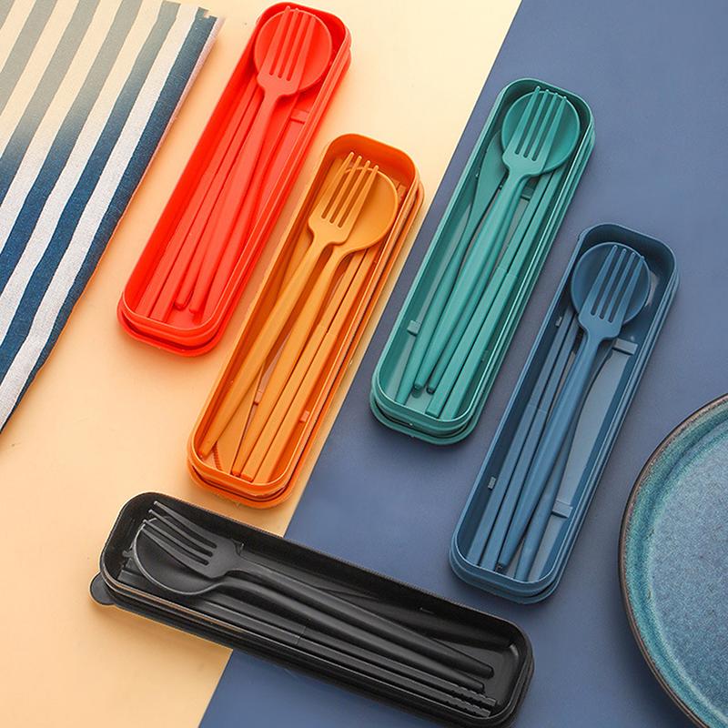 Bamboo Cutlery - 4종 휴대용 식기 건강 친환경 밀짚