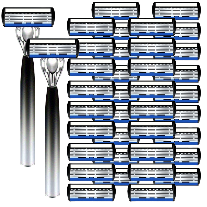 Safety Razor Handle - 6중 면도날 수동 면도기, 스테인리스 스틸