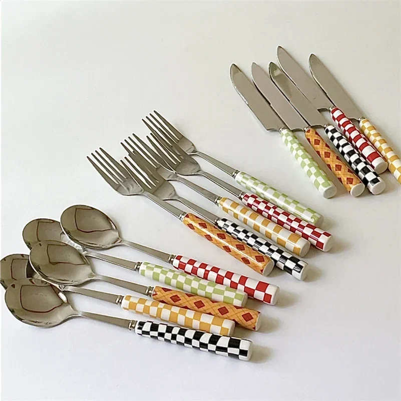 Bamboo Cutlery - 3 개/대 스테인레스 스틸 나이프 포크