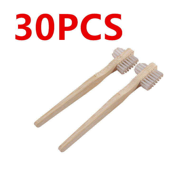 Bamboo Toothbrush - 30개입 대나무 손잡이 치과용 칫솔, 양면
