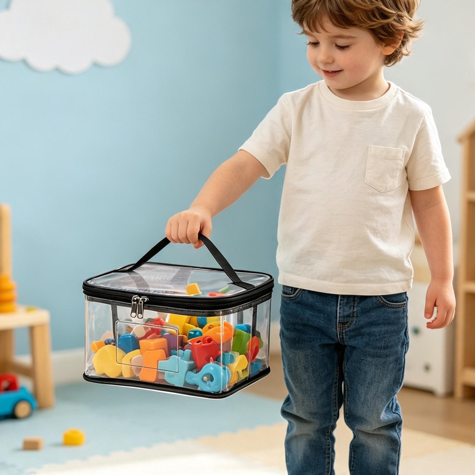 투명 장난감 보관 가방 6개, 라벨과 포켓이 있는 방수 - Reusable Bag 리뷰 및 가격