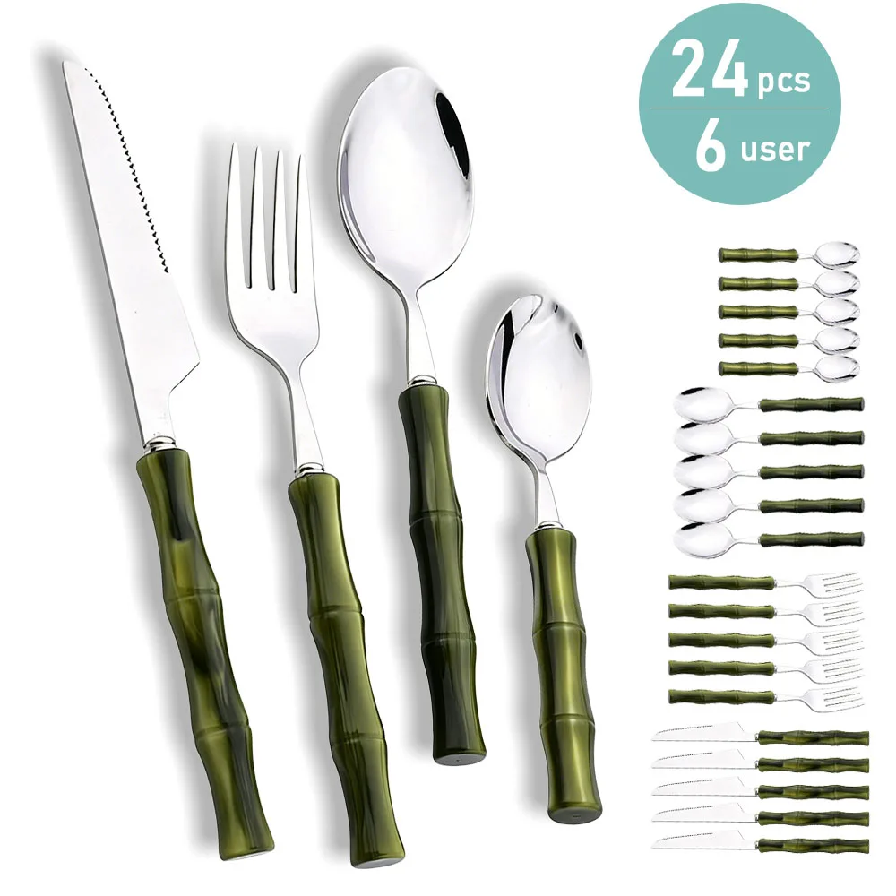 모조 대나무 손잡이 수저 세트 6/16/24/30개 스 - Bamboo Cutlery 리뷰 및 가격