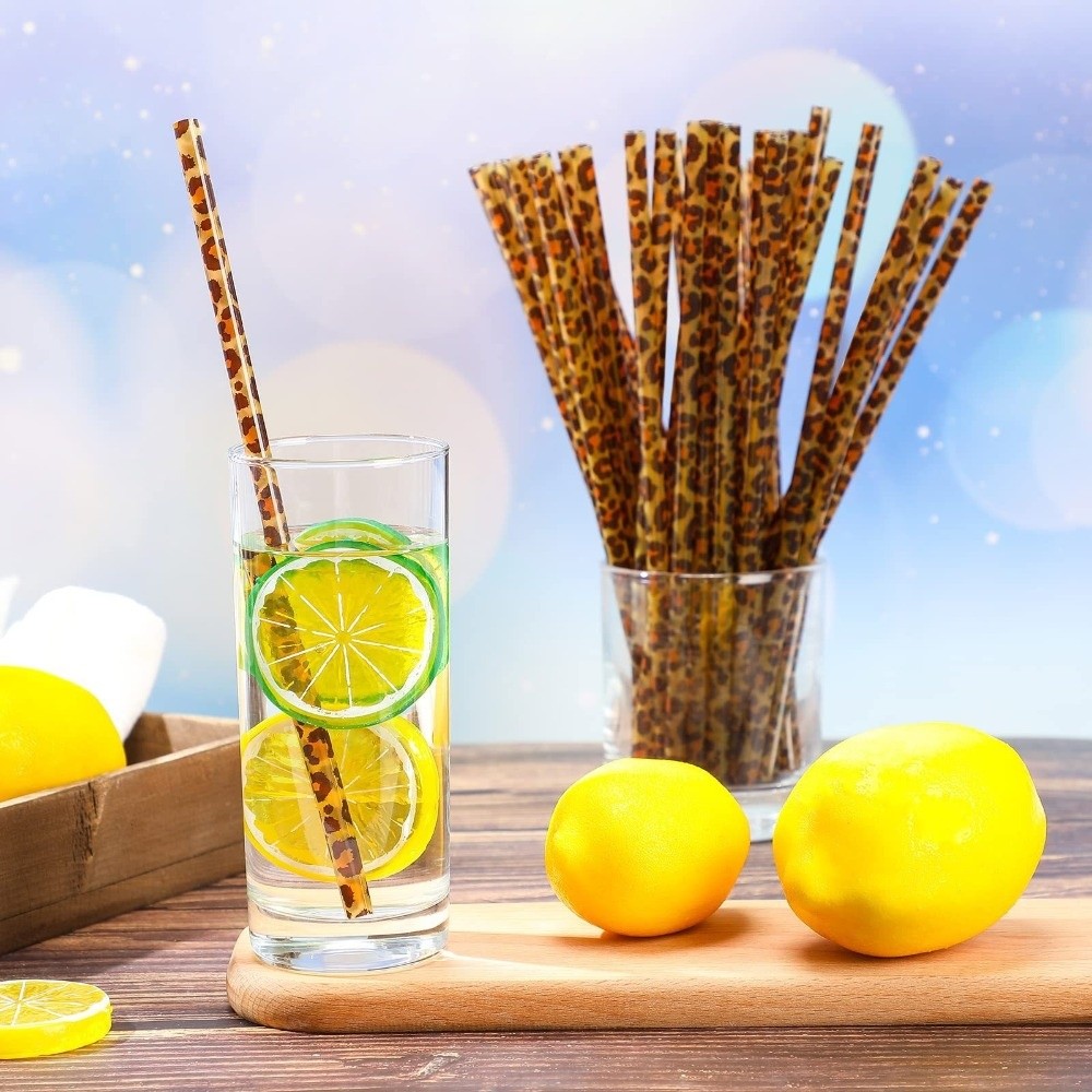 트렌디한 레오파드 프린트 음료 빨대 재사용 가능한 친환 - Reusable Straw 리뷰 및 가격