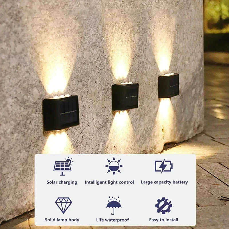 COB 태양광 벽등, 방수 야외 조명, 위아래 볼록 렌 - Solar Garden Light 리뷰 및 가격