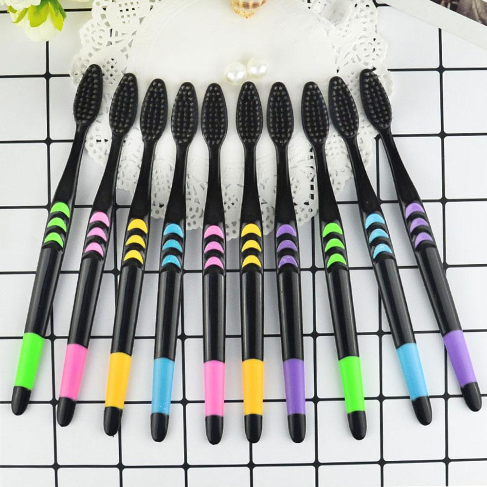 10 조각 포장 된 부드러운 강모 대나무 숯 검은 머리 - Bamboo Toothbrush 리뷰 및 가격