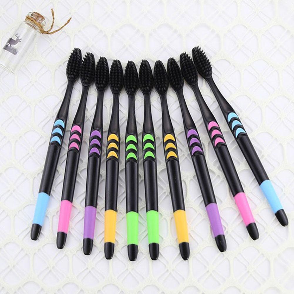 10 조각 포장 된 부드러운 강모 대나무 숯 검은 머리 - Bamboo Toothbrush 리뷰 및 가격