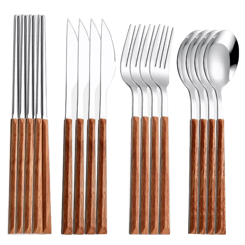 나무 손잡이 칼 붙이 세트 한국어 스테인레스 스틸 식기 - Bamboo Cutlery 리뷰 및 가격