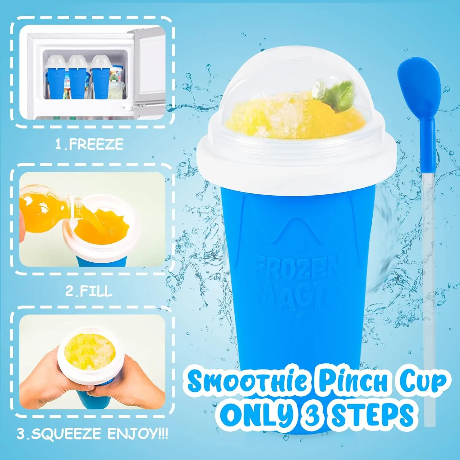 홈메이드 스무디 컵 퀵프로즌 스퀴즈 슬러시 컵 여름 D - Reusable Bottle 리뷰 및 가격