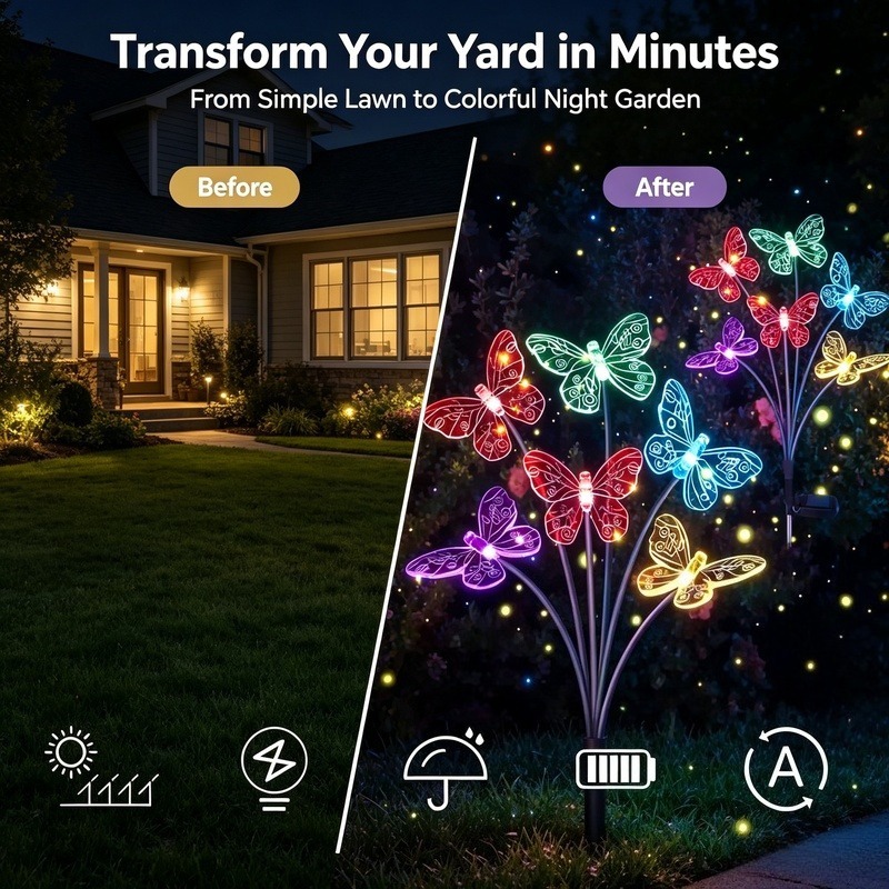 태양광 나비 조명, 방수 LED 정원 장식등 (야외 잔 - Solar Garden Light 리뷰 및 가격