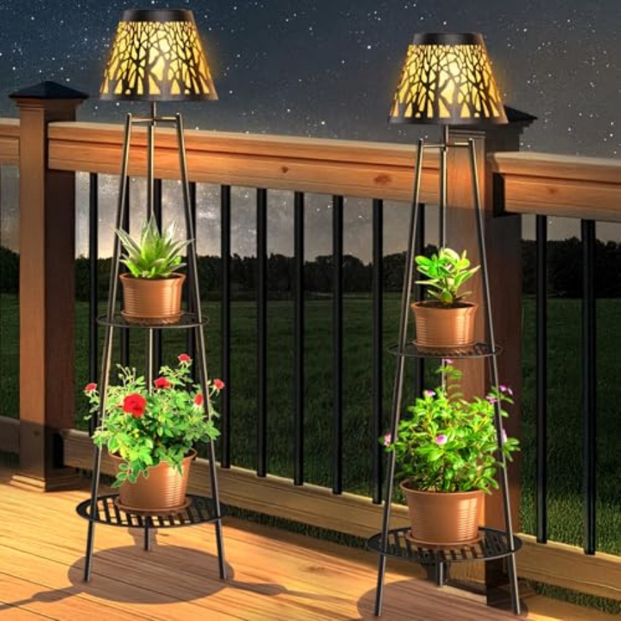 2팩 야외용 태양광 바닥 램프(식물 스탠드 포함) 방수 - Solar Garden Light 리뷰 및 가격