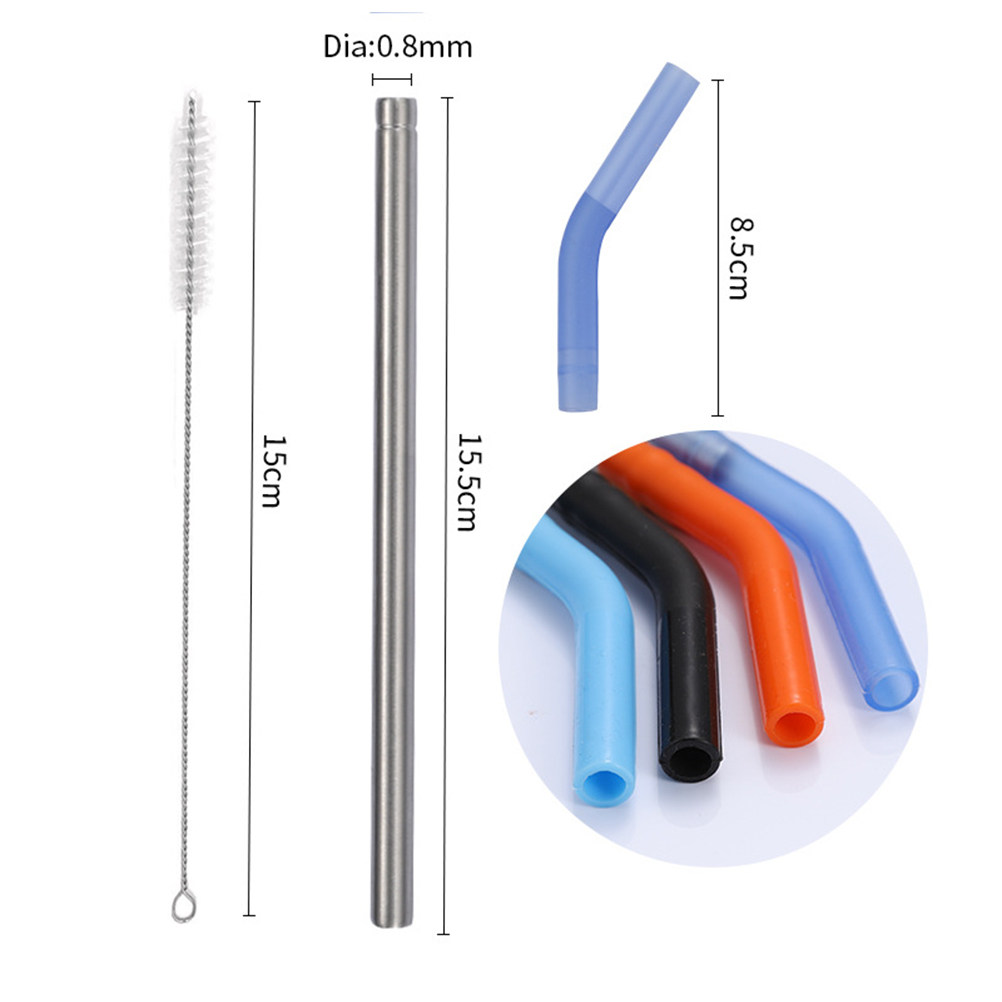 12개입 스테인리스 스틸 빨대 세트, 실리콘 팁, 재사 - Reusable Straw 리뷰 및 가격