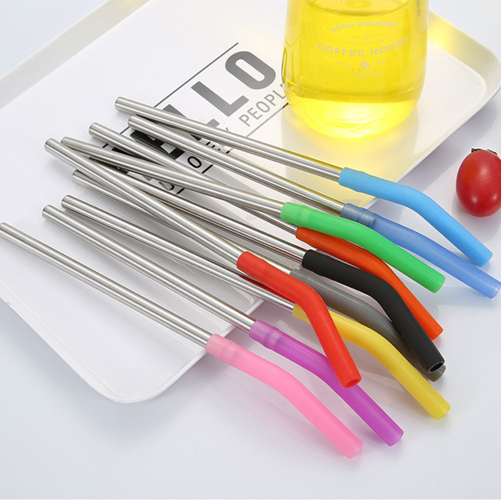 12개입 스테인리스 스틸 빨대 세트, 실리콘 팁, 재사 - Reusable Straw 리뷰 및 가격