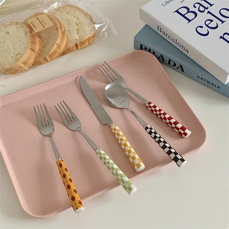 3 개/대 스테인레스 스틸 나이프 포크 스푼 체커 보드 - Bamboo Cutlery 리뷰 및 가격