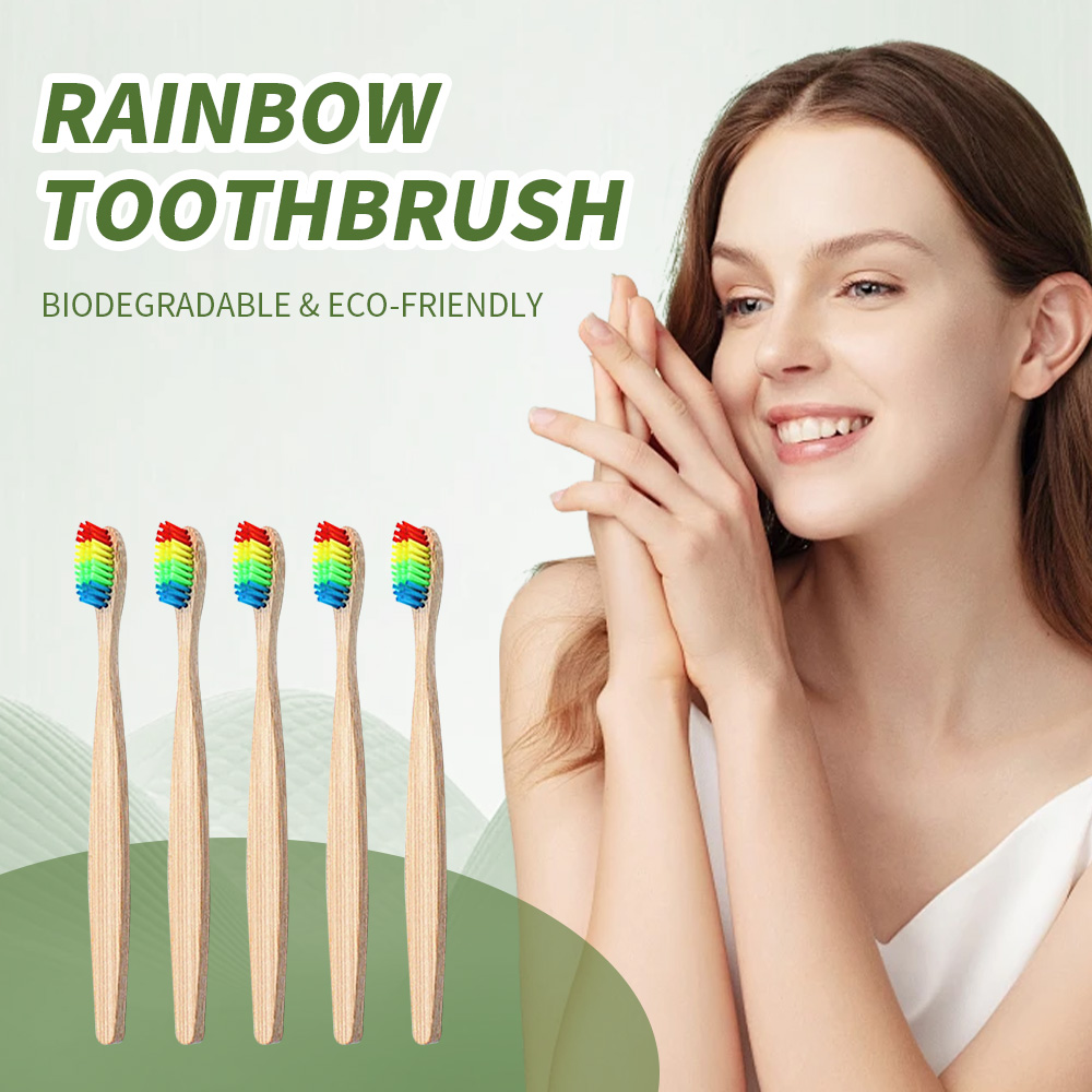 레인보우 대나무 칫솔, 생분해 및 퇴비, 친환경 천연  - Bamboo Toothbrush 리뷰 및 가격