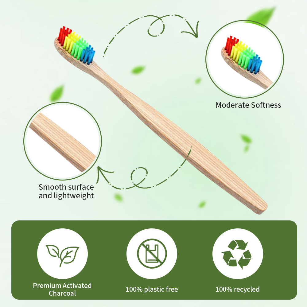레인보우 대나무 칫솔, 생분해 및 퇴비, 친환경 천연  - Bamboo Toothbrush 리뷰 및 가격