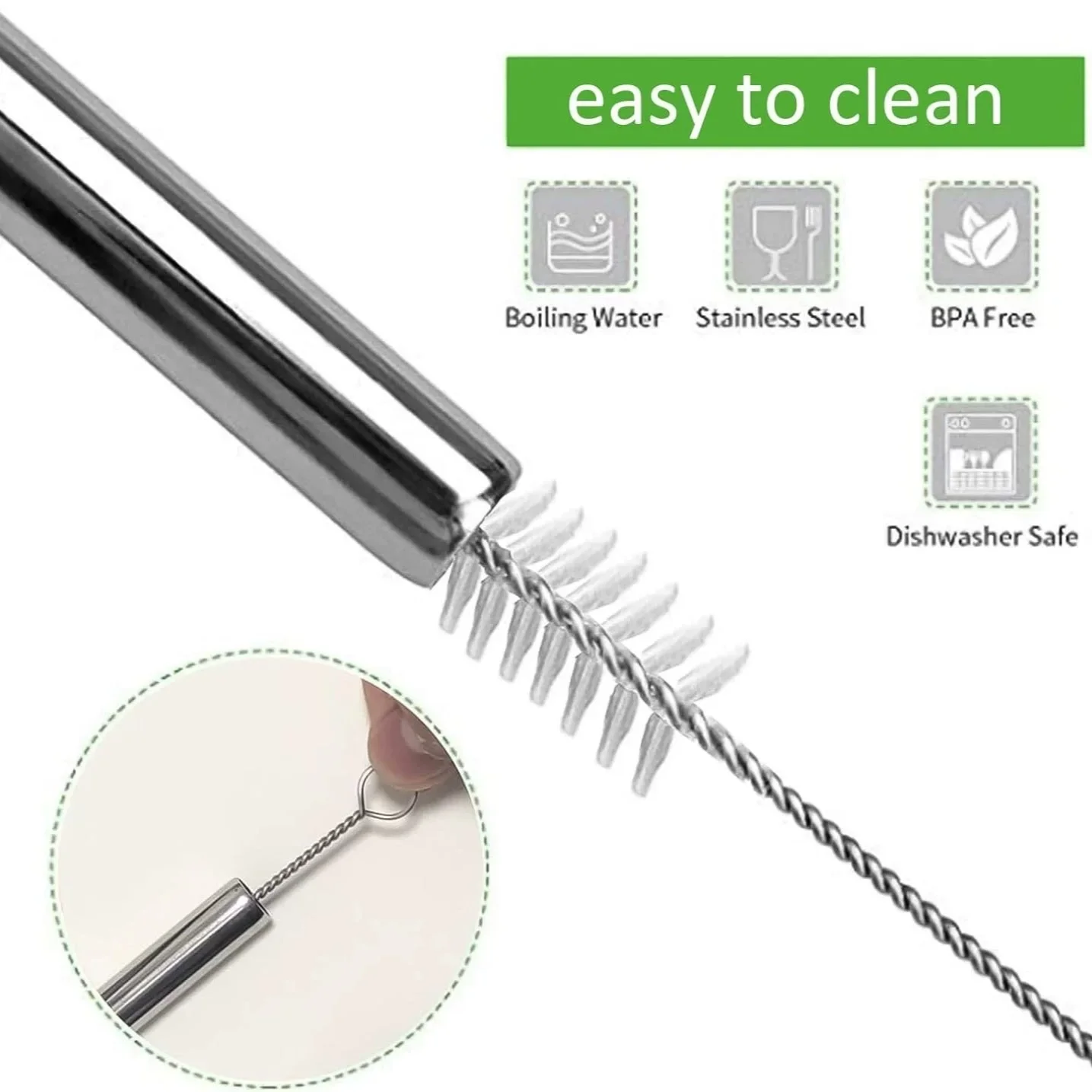 5/10Pcs 재사용 가능한 마시는 빨대 304 스테인 - Reusable Straw 리뷰 및 가격