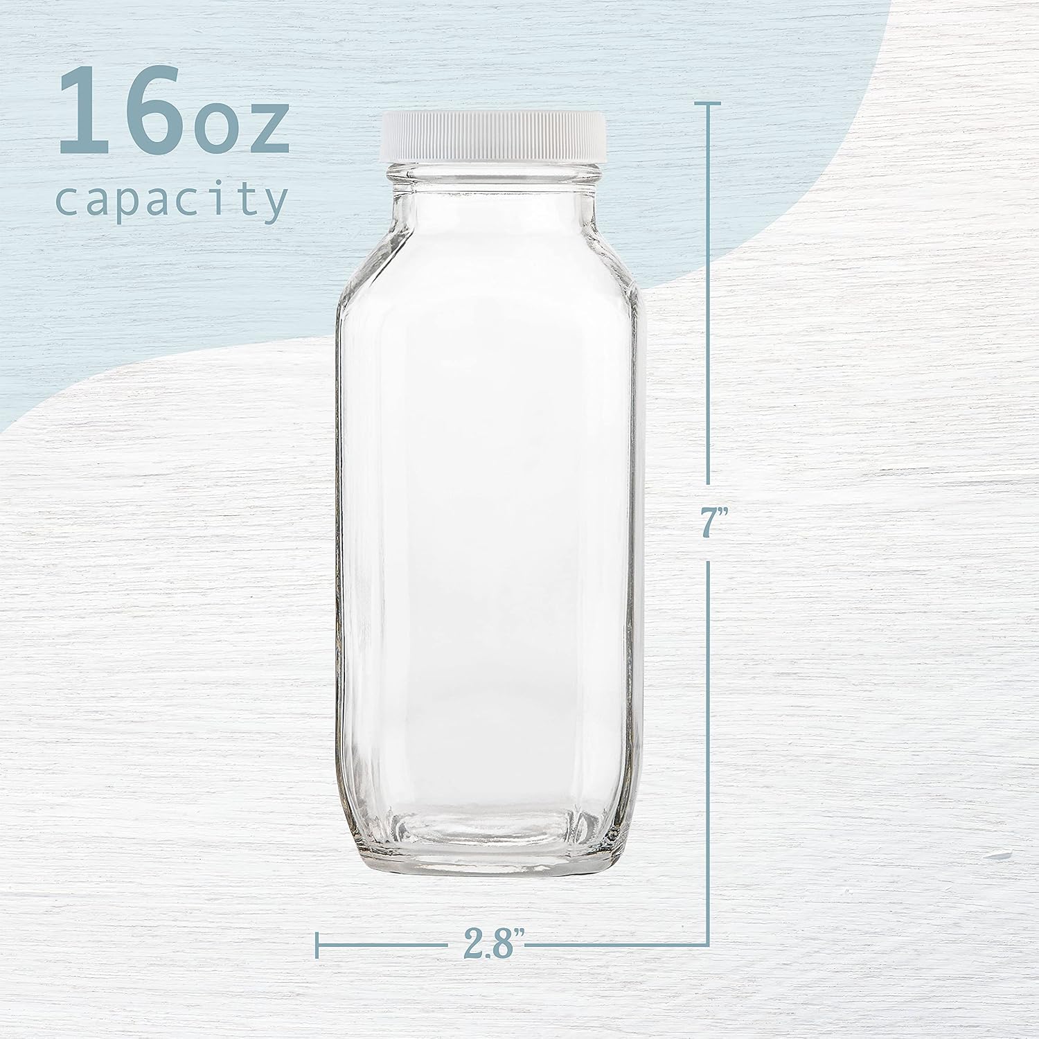 4팩 16온스 재사용 가능한 사각 유리 우유병(뚜껑 포 - Reusable Bottle 리뷰 및 가격