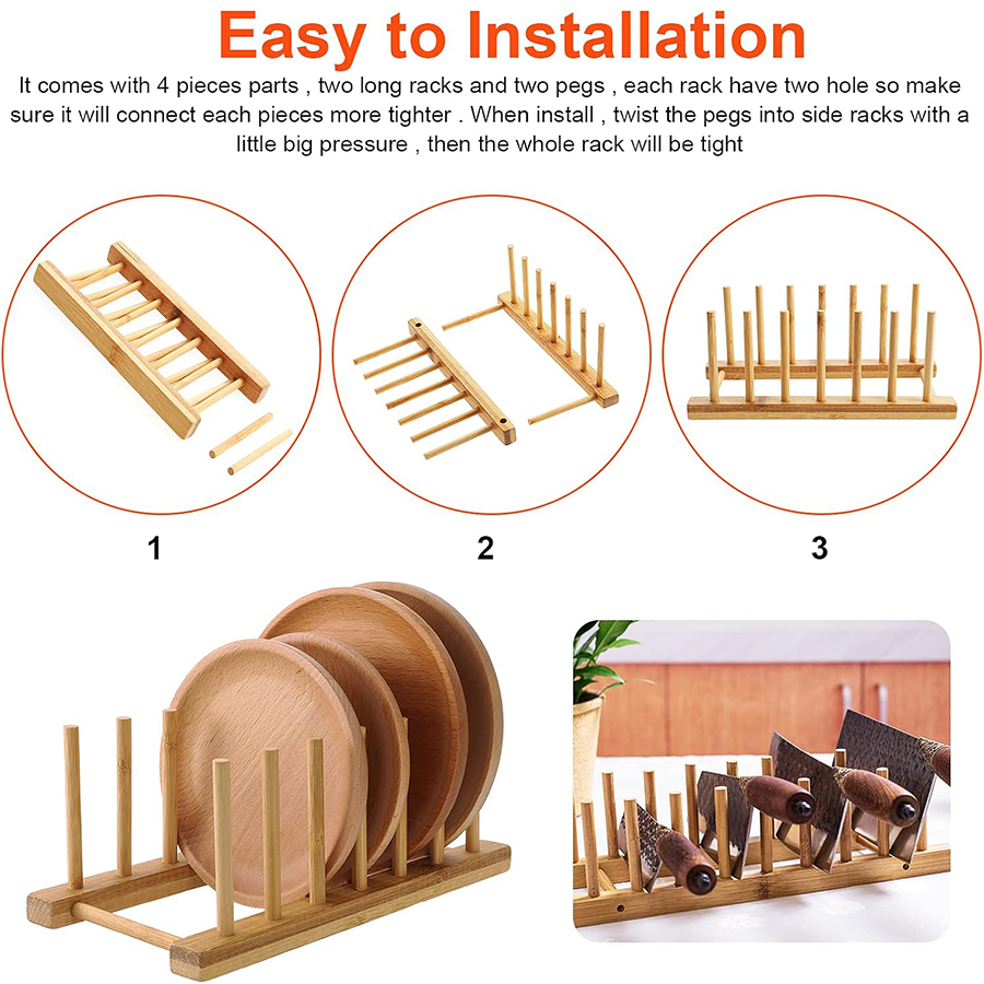 1pcs/2pcs 대나무 접시 랙, 접시 홀더, 스토리 - Bamboo Cutlery 리뷰 및 가격