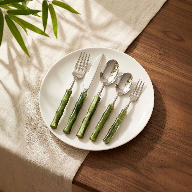 대나무 손잡이 아크릴 304 스테인리스 스틸 식기류 나 - Bamboo Cutlery 리뷰 및 가격