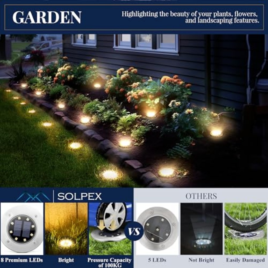 태양광 지상등 태양광 조명 야외 방수 8 LED 태양열 - Solar Garden Light 리뷰 및 가격