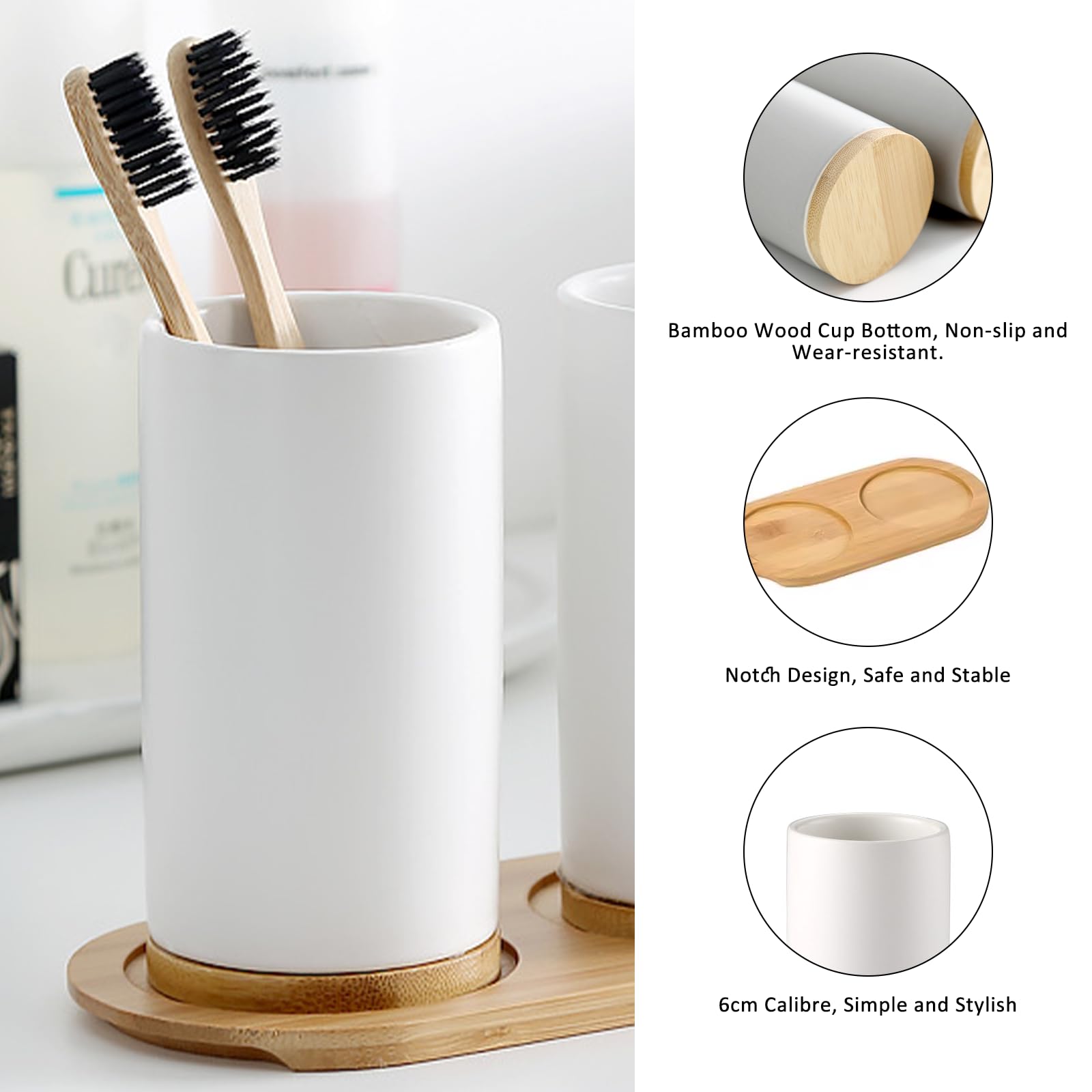 세라믹 욕실 세트 고급 CeramicCup 비누 디스펜 - Bamboo Toothbrush 리뷰 및 가격