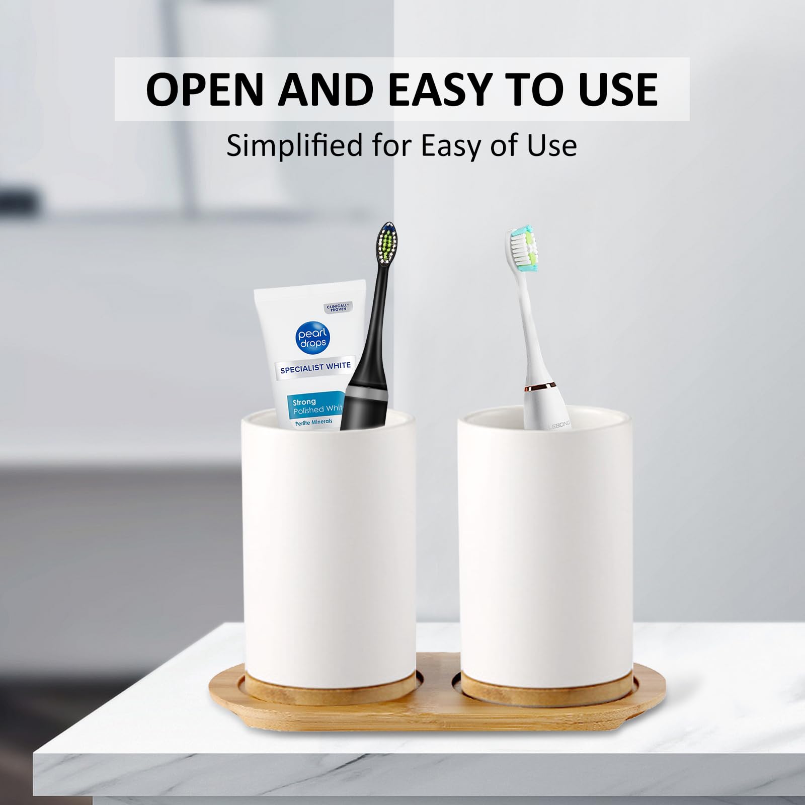 세라믹 욕실 세트 고급 CeramicCup 비누 디스펜 - Bamboo Toothbrush 리뷰 및 가격