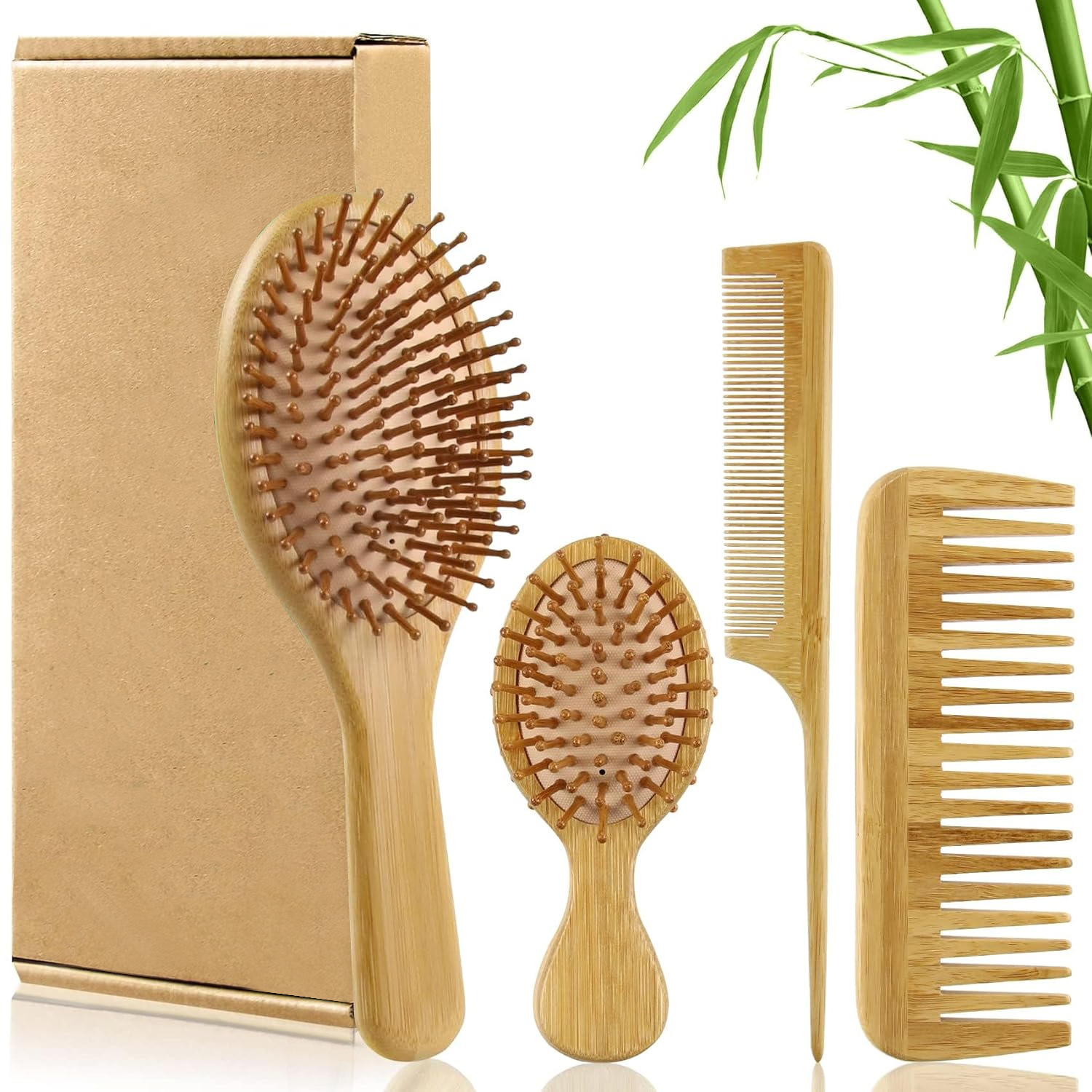 여성 남성용 대나무 헤어 브러쉬 빗 세트, 나무 와이드 - Bamboo Toothbrush 리뷰 및 가격