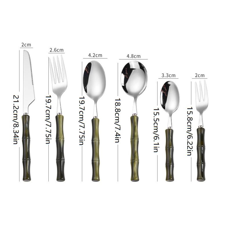 대나무 손잡이 아크릴 304 스테인리스 스틸 식기류 나 - Bamboo Cutlery 리뷰 및 가격
